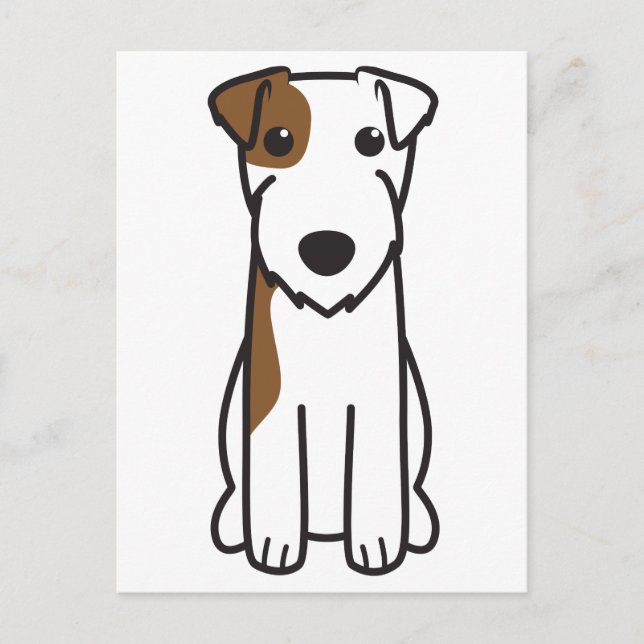 Parson Russell Terrier Dog Cartoon Postkarte (Vorderseite)