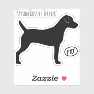Parson Russell Terrier Dog Silhouette Vinyl Aufkleber