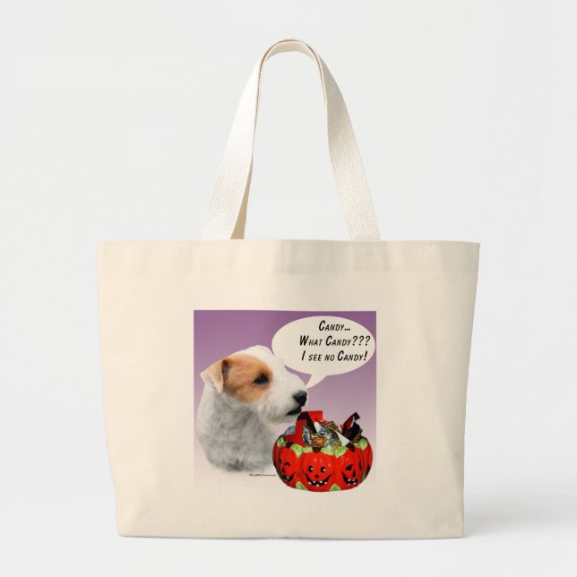 Parson Russell Terrier Halloween Candy Jumbo Stoffbeutel (Vorne)