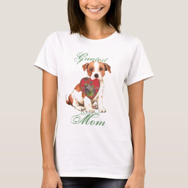Parson Russell Terrier Heart Mama T-Shirt (Vorderseite)