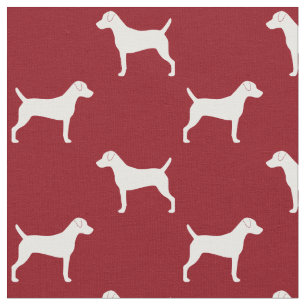 Parson Russell Terrier Hund Silhouetten Muster Stoff