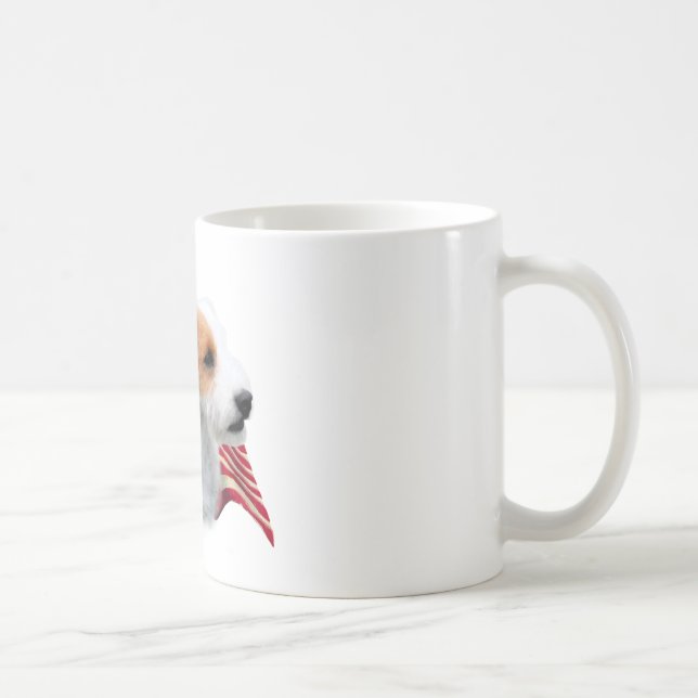 Parson Russell Terrier (kaputt) Flagge Kaffeetasse (Rechts)