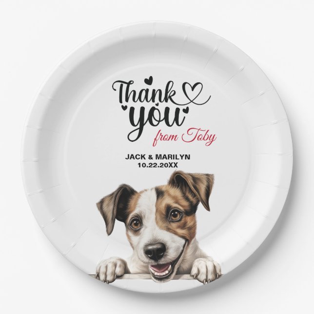 Parson Russell Terrier Pappteller (Vorderseite)