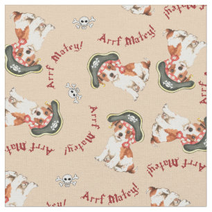 Parson Russell Terrier Pirate Fabric Stoff