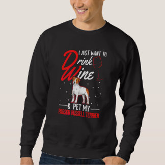 Parson Russell Terrier und Wein Sweatshirt