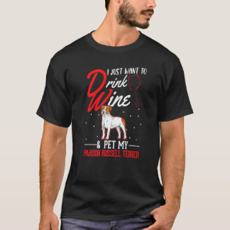 Parson Russell Terrier und Wein T-Shirt
