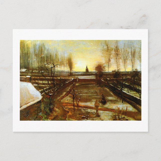 Parsonage Garden in Snow (F67) Van Gogh Fine Art Postkarte (Vorderseite)