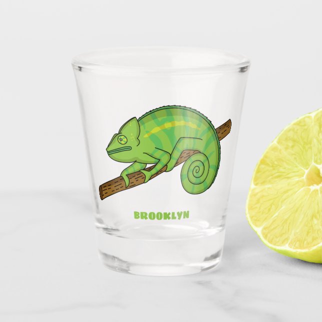 Parsons Chamäleon-Illustration Schnapsglas (Vorderseite)