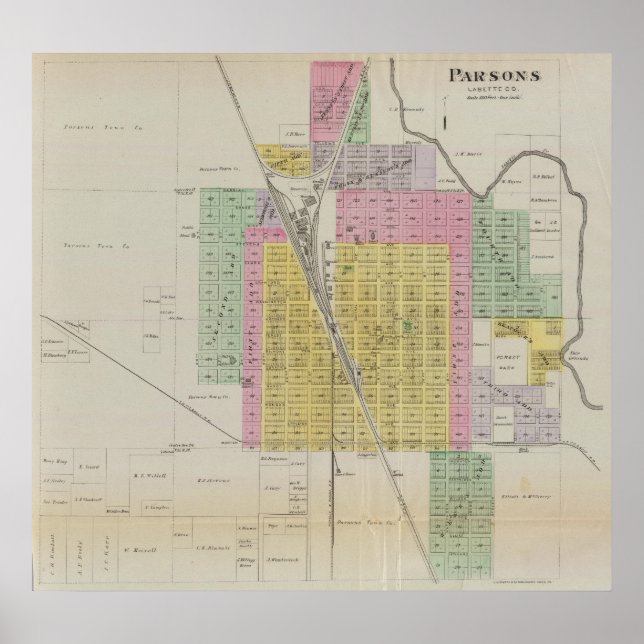 Parsons, Labette-Landkreis, Kansas Poster (Vorne)