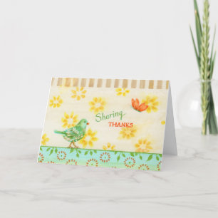 Partage Carte de voeux blanche d'oiseaux et de pap