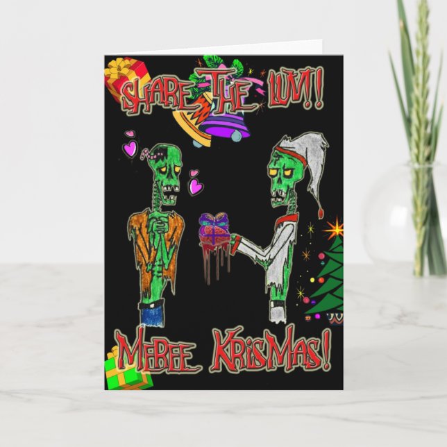 partagez la carte de Noël d'amour (Devant)