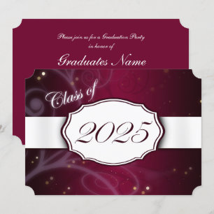 Partei Burgund und Weiß 2025 für Hochschulbildung Einladung