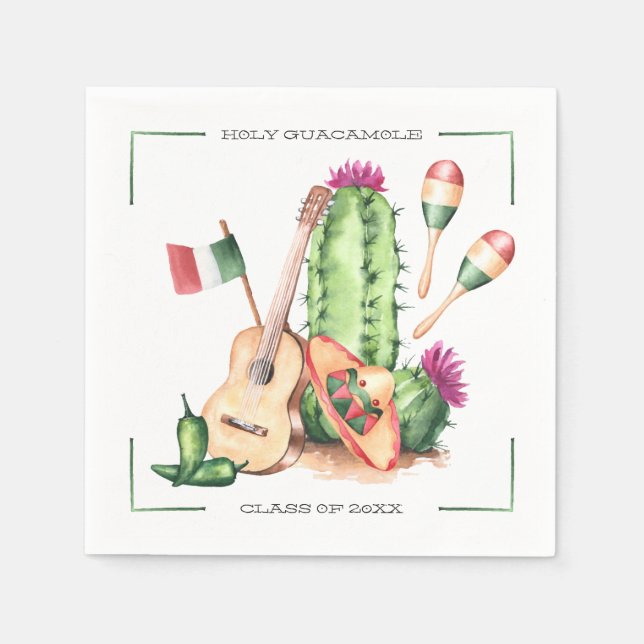 Partei des Heiligen Guacamole Fiesta Graduation Serviette (Vorderseite)