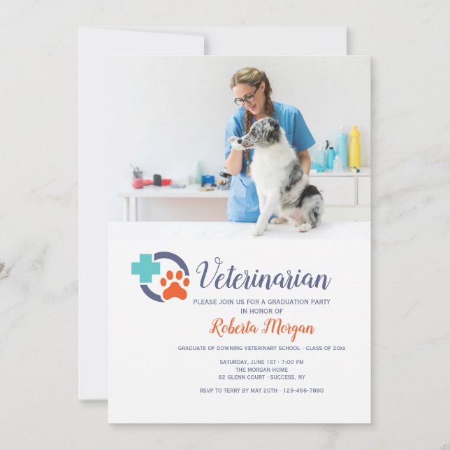 Partei für den Abschluss des veterinärmedizinische Einladung (Vorderseite)