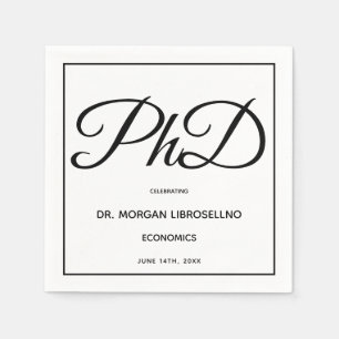 Partei für den Doktortitel "White Black Graduation Serviette