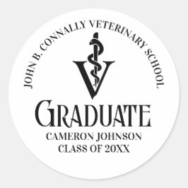 Partei für den personalisierten Veterinär-Unterric Runder Aufkleber