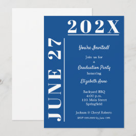 Partei für die blaue und weiße Graduierung Einladung