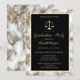 Partei für die Graduierung der White Gold Marble L Einladung
