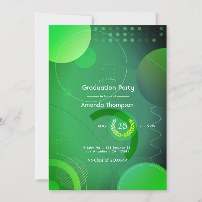 Partei für die grüne und schwarze Geometrie Einladung (Vorderseite)