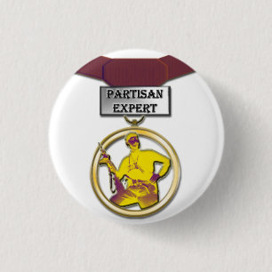 Parteigängerischer sachverständiger Medaillenkno Button
