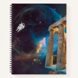 Parthenon Acropolis Griechenland trifft Raumfahrt Notizbuch