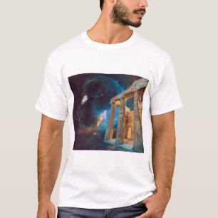 Parthenon Acropolis Griechenland trifft Raumfahrt T-Shirt