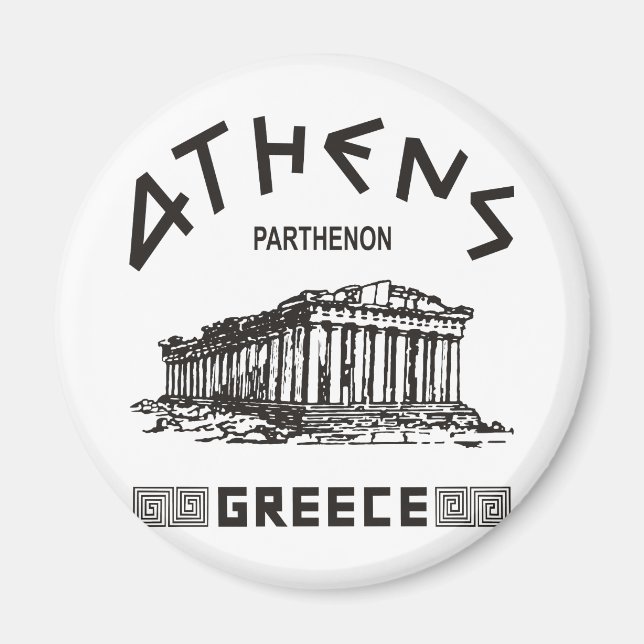 Parthenon - Athen - Griechisch (schwarz) Magnet (Vorne)