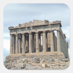 Parthenon-Aufkleber Quadratischer Aufkleber