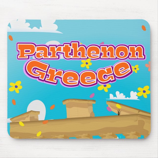 Parthenon Griechenland Reiseplakat. Mousepad (Vorne)
