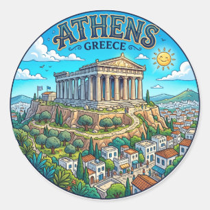 Parthenon Griechenland Runder Aufkleber
