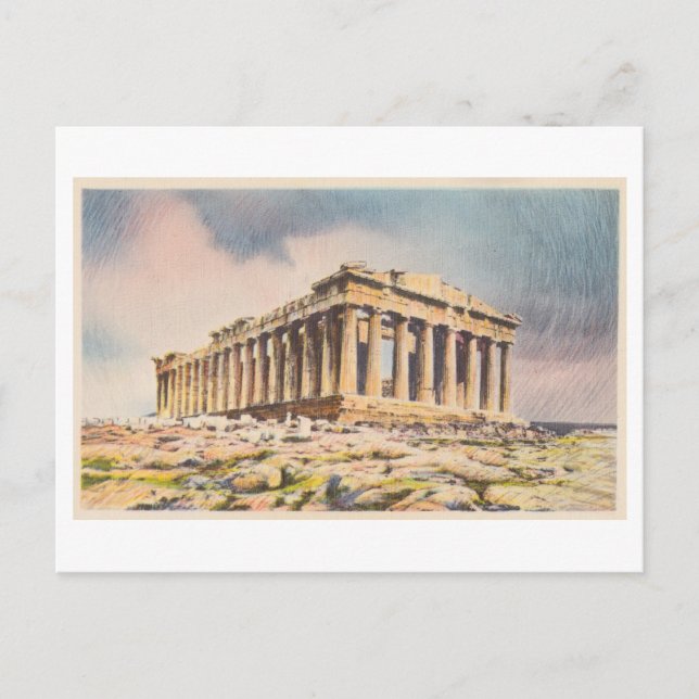 Parthenon in Akropolis, Athen, Griechenland, Vinta Postkarte (Vorderseite)