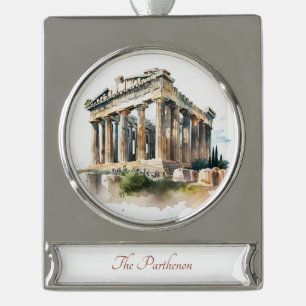 Parthenon Reisen Kunst, Dichtung und Musik Banner-Ornament Silber