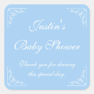 Parti baby shower bleu pour les autocollants ou le