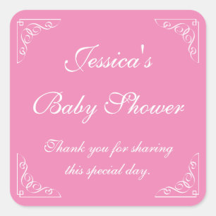 Parti baby shower rose pour les autocollants   CAR