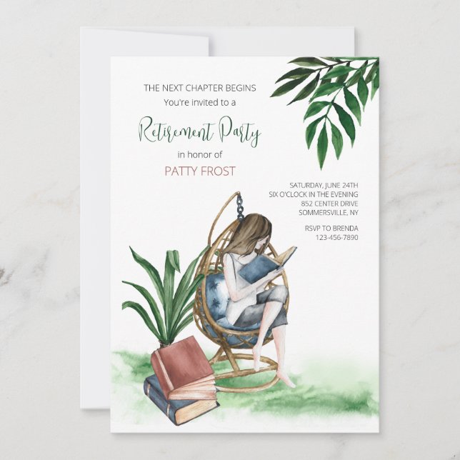 Parti de la retraite pour une invitation de femme (Devant)