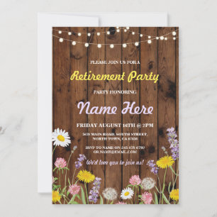 Parti de retraite des fleurs sauvages Invitation r