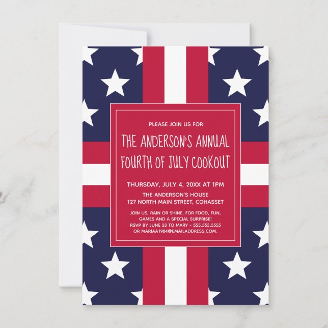 Parti d'été du 4 juillet, Invitation de cuisine (Devant)