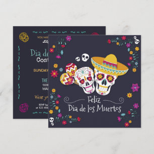 Parti Dia de Muertos coloré   Invitation