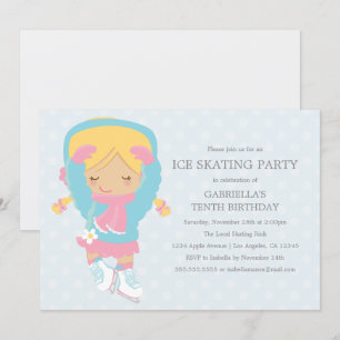 Parti du patinage sur glace  Invitation à la fête 