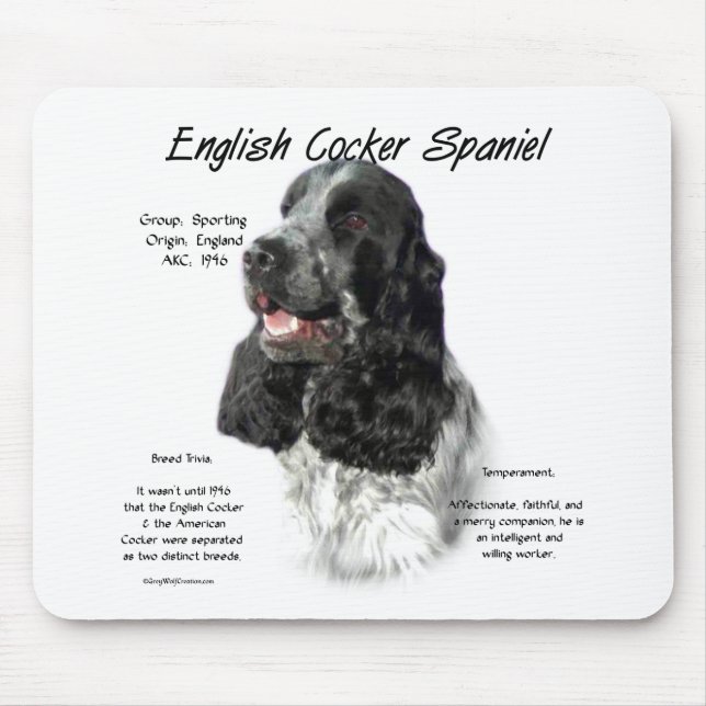 Parti English Cocker Spanische Geschichte Mousepad (Vorne)
