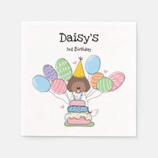 Parti Labradoodle Dog Birthday Party Paper Napkins Serviette