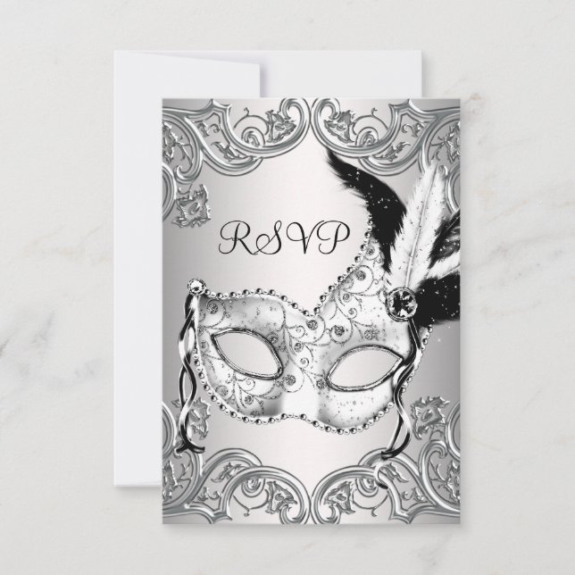 Parti Masquerade noir et blanc RSVP (Devant)