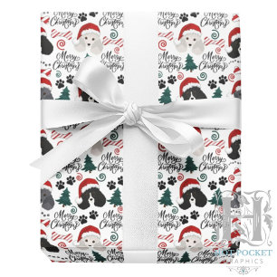 Parti-Pudel-Weihnachtspapier Geschenkpapier