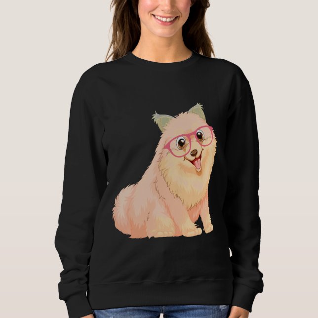 Parti-Spitz mit Brille Sweatshirt (Vorderseite)