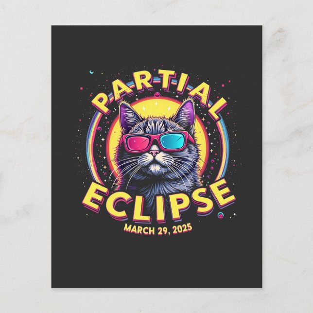 Partial Eclipse 2025 Cat Astronomie KItten Lovers Flyer (Vorne)