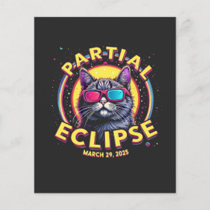 Partial Eclipse 2025 Cat Astronomie KItten Lovers Flyer