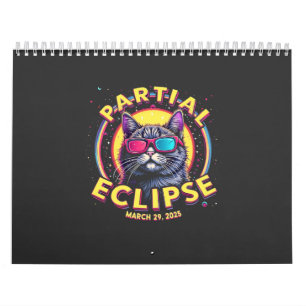 Partial Eclipse 2025 Cat Astronomie KItten Lovers Kalender