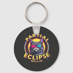 Partial Eclipse 2025 Cat Astronomie KItten Lovers Schlüsselanhänger