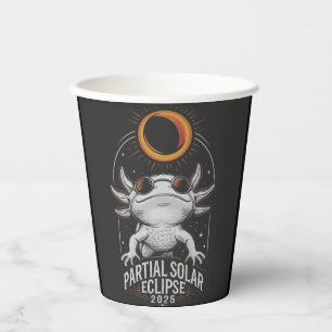 Partial Solar Eclipse 2025 Axolotl Amphibian Pappbecher