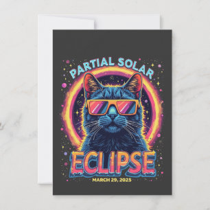 Partial Solar Eclipse 2025 Cat Kitten Dankeskarte
